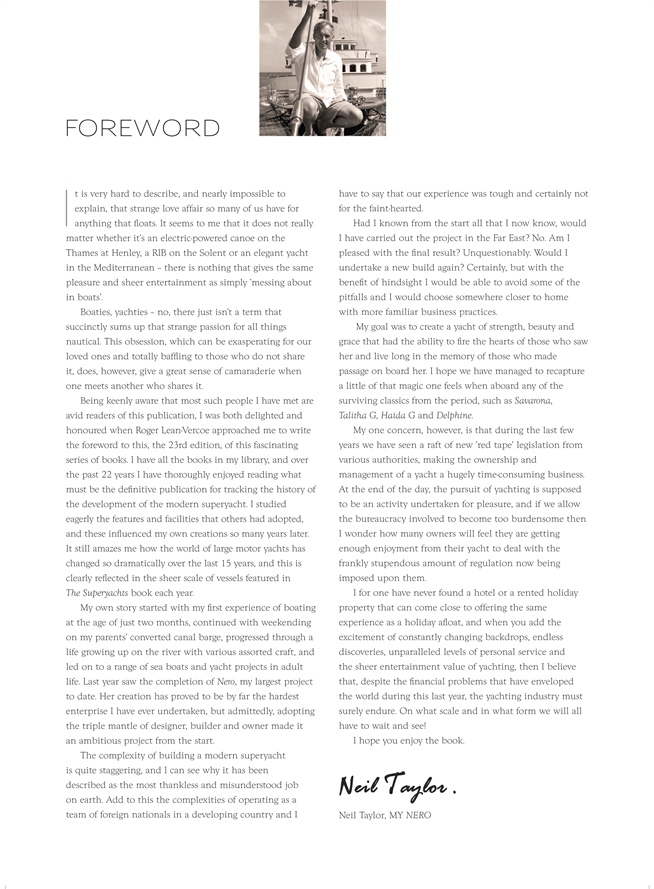 The Superyachts Volume 23 - Foreward