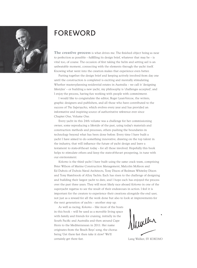 The Superyachts Volume 24 - Foreward